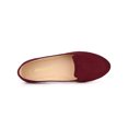thumbnail image 4 of BLISSFUL STEP Ballerines pour Femmes en Faux Suède à Bout Rond à Enfiler Bourgogne 7, 4 of 7