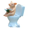 thumbnail image 3 of Ornament Collectible Creative Crafts Mini Resin Gift Decorative Pig Figurine Reading Books, 3 of 8