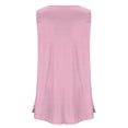 thumbnail image 5 of AherBiu Débardeurs d'Été Grande Taille pour Femmes Coupe Ample Col Rond Sans Manches Ourlet Fluide Mode Basique T-Shirt, 5 of 5