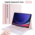 thumbnail image 1 of Keyboard Case For Samsung Galaxy Tab S9 Ultra Tablet Keyboard For Galaxy Tab A9 S8 S7 FE Plus S6 Lite Magnetic Keyboard Cover English Pink A9 Plus 11inch, 1 of 6