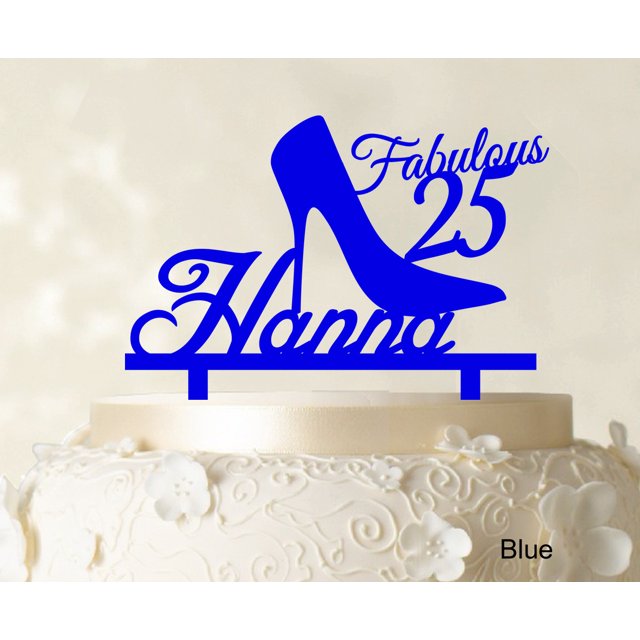 Custom Birthday Cake Topper Personalized Blue Cake Topper Color Option Available 5-7 Inches Wide