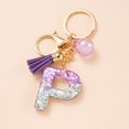 thumbnail image 2 of LYMAYTER Cute Pink Tassel Mug Accessory Initial Letter Charm Keychain - with Tassel, Heart - shaped Sequins, 2 of 7