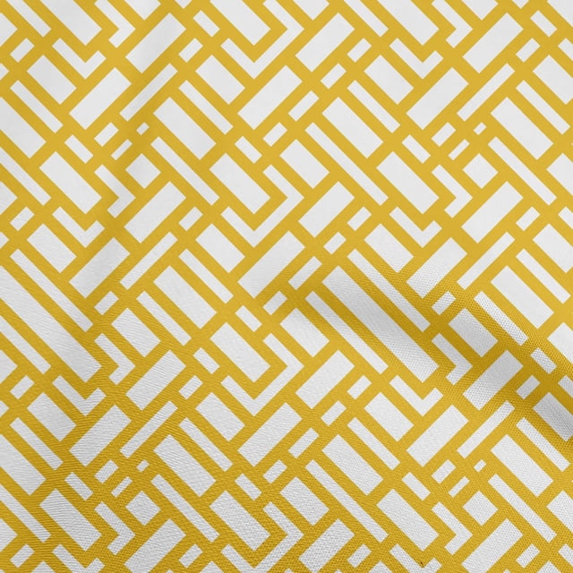oneOone Velvet Yellow Fabric Geometric Dress Material Fabric Print Fabric By The Yard 58 Inch Wide