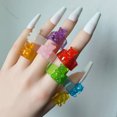 thumbnail image 4 of LYMAYTER Candy Color Ring Little Bear Ring - Korean INS Style, Acrylic, 4 of 6