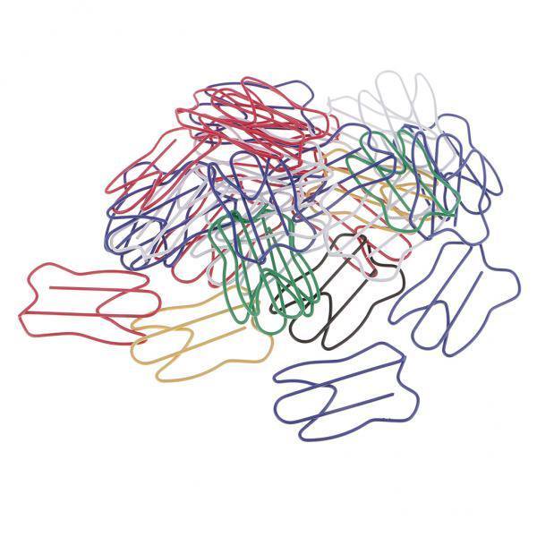 Abbracc 2x 30 Pcs Pinces à Papier en Forme de Dent Métal Décoratif Multicolore
