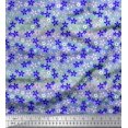 thumbnail image 1 of Soimoi Blue Velvet Fabric Floral Decor Fabric Printed BTY 58 Inch Wide, 1 of 3