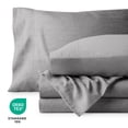 thumbnail image 4 of Bare Home Washed Sheet Set - Premium 1800 Collection - Deep Pocket - 4 Piece - King, Frost Gray, 4 of 6