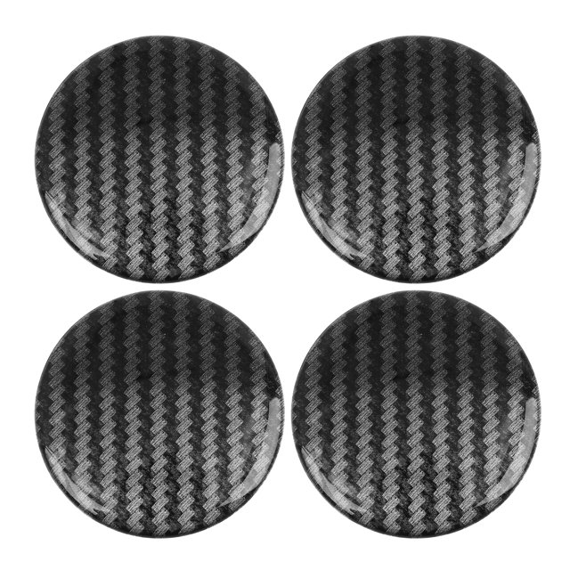 Unique Bargains Carbon Fiber Style Car Emblem Wheel Rim Center Hub Cap Sticker Clear Resin 4pcs