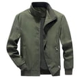 thumbnail image 1 of Cameland Men Big & Tall Jacket Zipper Pocket Ribbed Hem Non-hooded Sports Solid Top Coat, 1 of 8