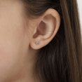 thumbnail image 3 of Bezel Set Simulated Alexandrite Toddler Screw Back Earrings 14k White Gold, 3 of 6