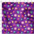 thumbnail image 4 of Soimoi Purple polyester Crepe Fabric Donuts Food Printed Fabric 1 Yard 52 Inch Wide, 4 of 5