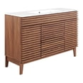 thumbnail image 1 of Modway Render 48" Modern Plastic Single Sink Bathroom Vanity in Walnut/White, 1 of 16