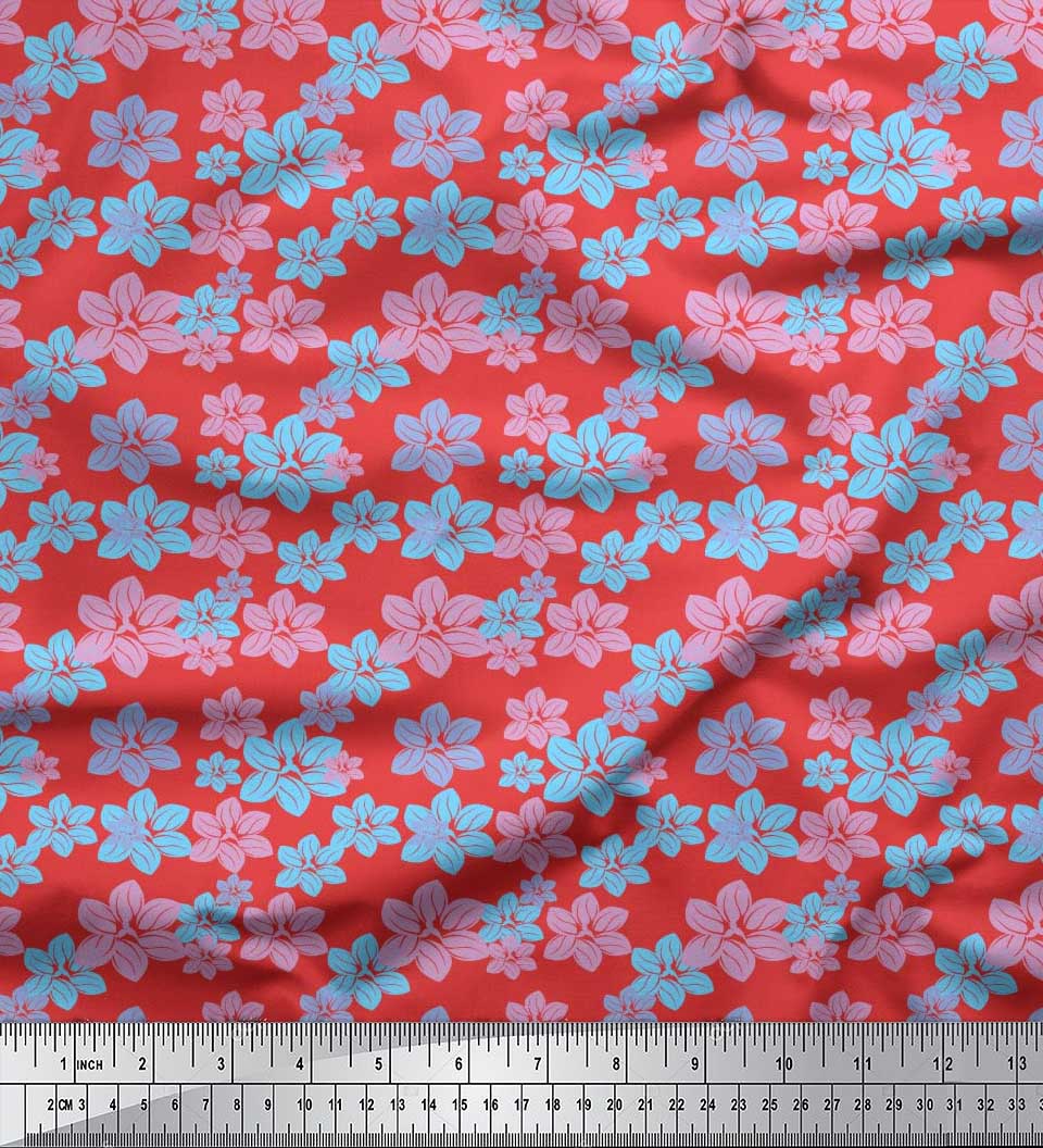 Soimoi Cotton Poplin Fabric Artistic Floral Decor Fabric Printed Yard 42 Inch Wide