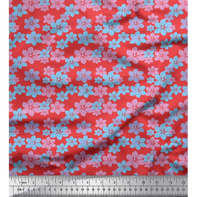 Soimoi Cotton Poplin Fabric Artistic Floral Decor Fabric Printed Yard 42 Inch Wide