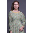 thumbnail image 5 of Bimba Robe Florale pour Femme à Manches Longues, Smockée, Col Rond, à Volants, Été, Maxi-Petit, 5 of 5