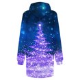 thumbnail image 4 of Jsaierl Robe à Capuche pour Femmes, Imprimé d'Arbre de Noël Doré, Mode Décontractée, Chandail à Enfiler à Manches Longues, Mini-Robe à Capuche avec Poche, Chandails d'Automne pour Femmes, 4 of 4