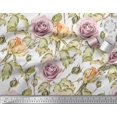 thumbnail image 3 of Soimoi Poly Georgette Fabric Leaves & Rose Flower Decor Fabric Printed Yard 52 Inch Wide, 3 of 3