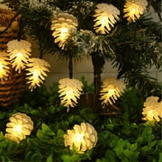 Solar Pinecone Light String with Eight Lighting Functions | Solar Powered Led Decorative Lights for Holiday Atmosphere | Weather Resistant Plastic Outdoor String Lights for Garden Patio Home