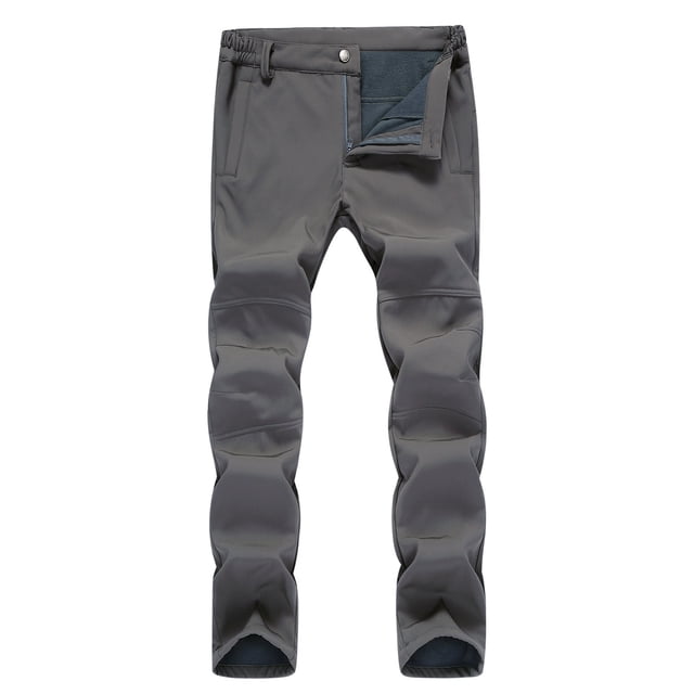 Lovzfmll Pantalon de Randonnée d'Hiver pour Homme, Robuste, Imperméable, Coupe-Vent, Doublé en Molleton, Multiples Poches pour l'Aventure Gris, TG