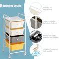 thumbnail image 4 of Costway 4-Drawer Cart Storage Bin Organizer Rolling w/Plastic Drawers Yellow, 4 of 10