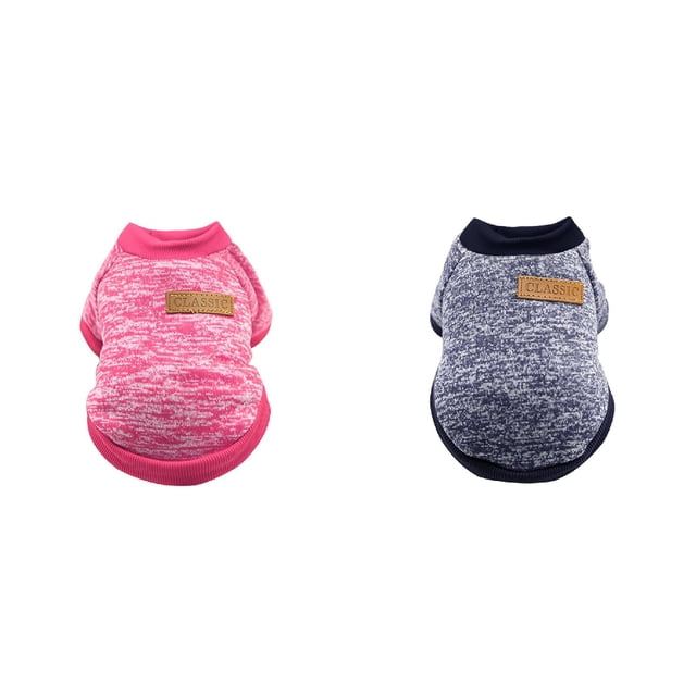 (Lot de 2) Rinsvye Vêtements Classiques pour Chien Chiot pour Chiens Petit Chandail Chandail en Molleton Vêtements Chandail pour Chien Chandail Chaud Hiver