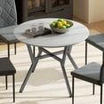 thumbnail image 2 of HOMCOM Dining Table Round Kitchen Table w/ Steel Frame, Grey, 2 of 10