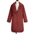thumbnail image 5 of LSLJS Manteau Long Chaud en Fausse Fourrure pour Femmes, Veste d'Hiver à Col Rabattu, 5 of 5