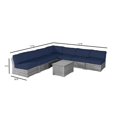 thumbnail image 3 of Living Source International Ensemble Sectionnel 8 Pcs avec Coussins - Gris/bleu Marine, 3 of 3