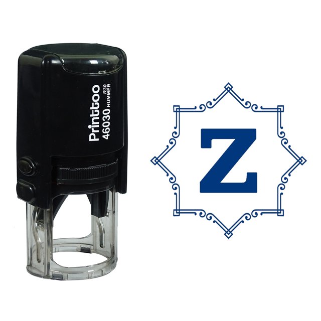 Printtoo Octagon Celtic Swirl Frame Alphabet Z Monogram Self Inking Rubber Stamp Office Stationary