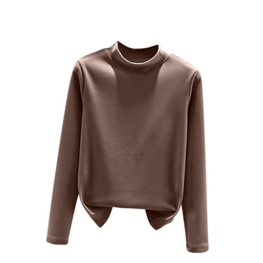 Besolor Mock Turtleneck Women Long Sleeve Shirts Womens Soft Base Layer Thermal Underwear Tops Fleece Pullover