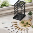 thumbnail image 5 of Aufmer Countertop Knife Storage Rack, Stainless Steel Knife Holder with Drainage Tray, Integrated Kitchen Knife Block for Multiple Blades, 5 of 5