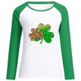 thumbnail image 4 of CEHVOM T-Shirt Décontracté pour Femmes, Printemps, Patchwork, Imprimé de Noël, Manches Longues, Col Rond, Liquidation, 4 of 5