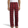 thumbnail image 1 of Hanes Mens Micro Fleece Pant, 4XL, Red/Black Plaid, 1 of 2