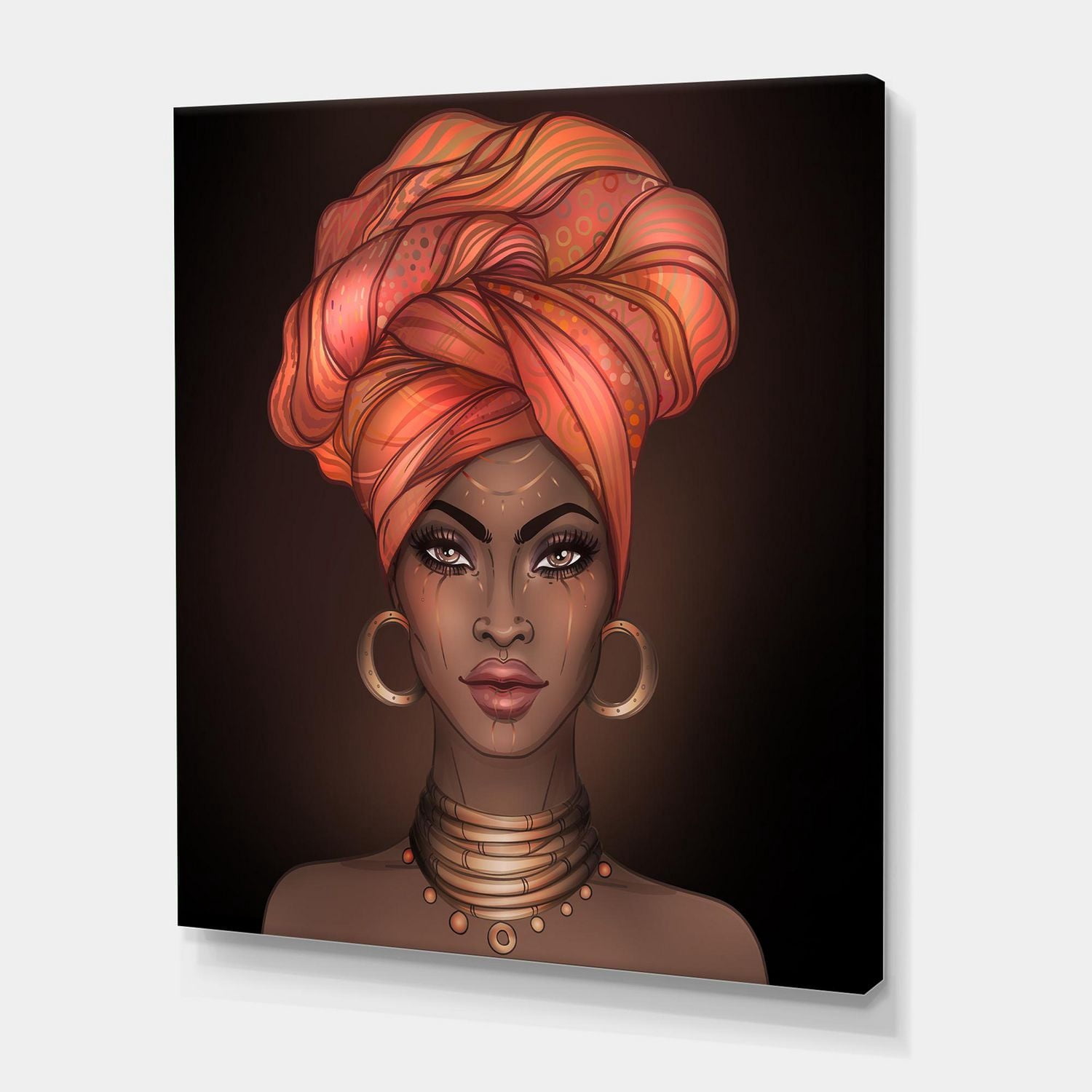 Designart Femme afro-américaine avec Turban V Art mural sur toile