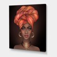 thumbnail image 3 of Designart African American Woman with Turban V Canvas Wall Art, 3 of 4