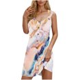 thumbnail image 2 of Ovzne Robes pour Femmes 2025 Robe Femme Robe de Printemps et d'Été pour Femmes Vacances Bouton Col en V à Bretelles Robe Haut Robe de Printemps Liquidation, 2 of 7