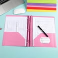 thumbnail image 2 of Pink Plastic Folder With Pockets Letter Size File Folder Document Organizer For Office School Supplies Heavy Duty Portfolio With Card Slot, 2 of 5