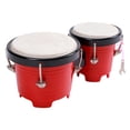 thumbnail image 3 of HILABEE 4" 5" Bongo Percussion Drum Set Tuning Drum Montessori Percussion Instrument for Red, 3 of 9