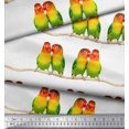 thumbnail image 3 of Soimoi Cotton Voile Fabric Branch & Colorful Parrot Bird Decor Fabric Printed Yard 56 Inch Wide, 3 of 3