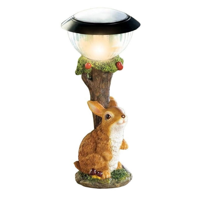 Desktop Ornament Cat Rabbit Solar Garden Resin Crafts Animal Statue Decoration for Home and Garden Appeal