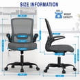 thumbnail image 4 of Office Chair, Ergonomic Desk Chair with Adjustable Lumbar Support, High Back Mesh Computer Chair with Flip-up Armrests-BIFMA Passed Task Chairs, Executive Chair for Home Office (Iron Gray, M, 4 of 9