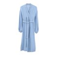 thumbnail image 2 of ziyahi Vêtements de Nuit Décontractés pour Femmes Printemps Style Ouvert devant Robe de Nuit Simple à Manches Longues Vêtements de Nuit Maison Pyjama Bleu m, 2 of 7