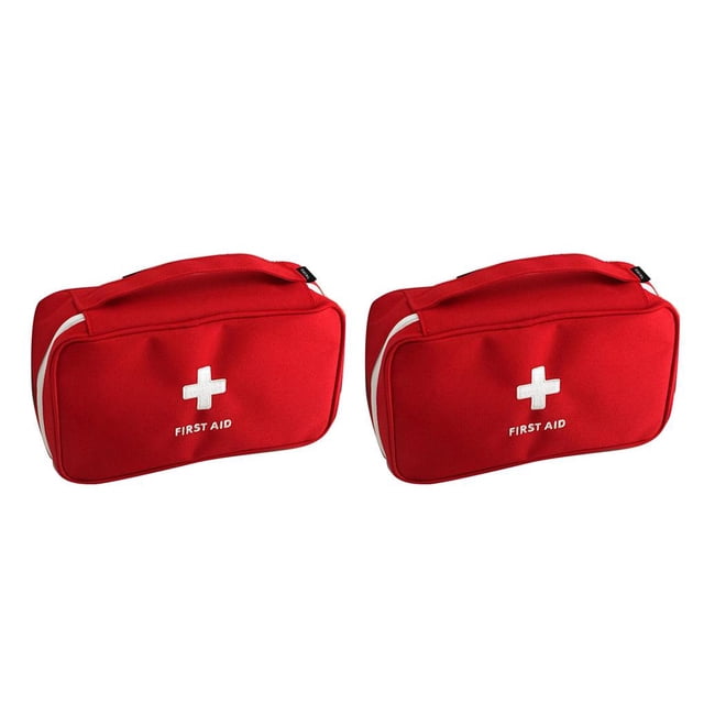 tamizeot Sac de Rangement d'Urgence Randonnée Pilules Organisateur de Cotons-Tiges Étui de Transport Rouge 2Ensemble