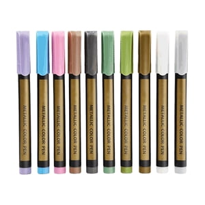 GZJCKJY Marqueurs de peinture métalliques, 10 Marqueurs métalliques acryliques pour papier noir, 2mm Stylos à gouttières à pointe moyenne Fournitures de scrapbooking, Cadeau d'appréciation de l'enseignant, Rock, Albums photos, Kit de création de cartes