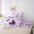 thumbnail image 4 of Erosebridal Literie Chic à Papillons Format Grand Lit pour Filles, Accessoires de Literie Teinture sur Nœuds Roses, Réversible 7 Pcs, 4 of 5