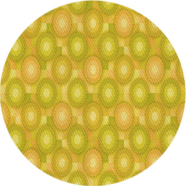 Ahgly Company Tapis d'Intérieur Ronds Transitionnels Jaunes Lavables à la Machine, 4 Pieds Rond