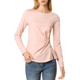 thumbnail image 2 of INSPIRE CHIC Blouse à Manches Longues pour Femmes à Col Rond avec Torsade devant, 2 of 7