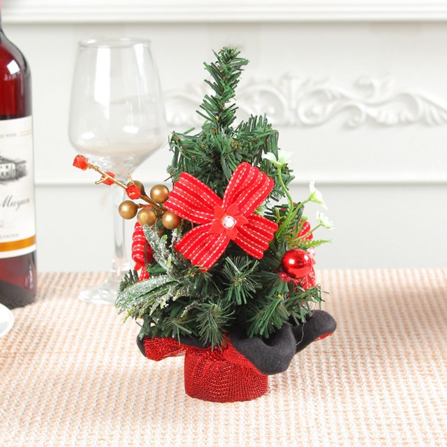 Tunhigl Christmas Decorations Pines Needles And Red Fruit Christmas Tree Decorations Mini Christmas Tree Christmas Decoration Scene Layout Christmas Gifts