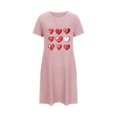 thumbnail image 5 of Super Pyjama Doux pour Femmes Chemise de Nuit pour Femme Robe de Nuit Manches Courtes Chemise de Sommeil Imprimée Vêtement de Nuit Chemises de Nuit Douces Imprimé de la Saint-Valentin Chemises de Nuit Robe de Sommeil Douce T-Shirt Classique Nuisette TTG, 5 of 5