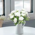 thumbnail image 2 of Cheapark 5 Stems Simulation Flower Bouquet Artificial Roses Centerpiece for Mother's Day Party Wedding Hall Indoor Home Decor, 2 of 6